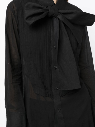 Shop Yohji Yamamoto Pussy-bow Collar Blouse In Schwarz