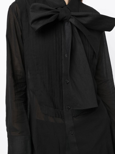 Yohji Yamamoto Pussy-bow Collar Blouse In Schwarz