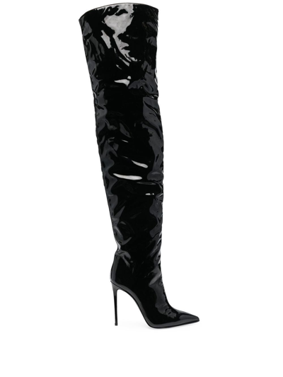 Shop Le Silla Eva Thigh-high 120mm Boots In Schwarz