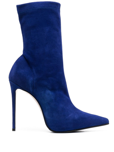 Shop Le Silla Eva Suede 120mm Boots In Blau