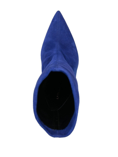 Le Silla Eva Suede 120mm Boots In Blau