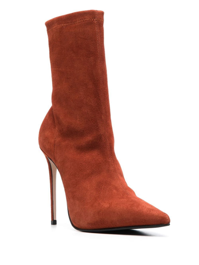Shop Le Silla Eva Suede 120mm Boots In Orange