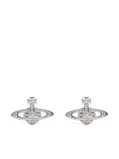 Shop Vivienne Westwood Mini Bas Relief Earrings In Silber