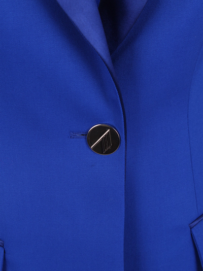 Shop Attico The  Blue Single-breasted Blazer