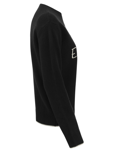 Shop Mc2 Saint Barth Wool-blend Jumper With Embroidery In Black