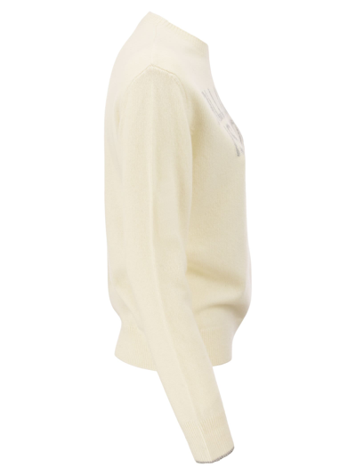 Shop Mc2 Saint Barth Wool-blend Jumper With Embroidery In White