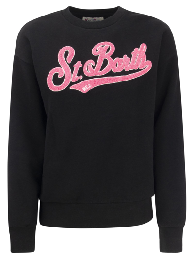 Shop Mc2 Saint Barth Crew-neck Sweatshirt With Embroidery In Black