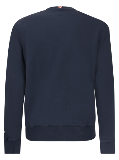 Shop Mc2 Saint Barth Cotton Sweatshirt With 500 Mood Print In Blue