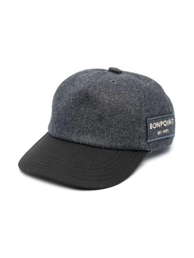Shop Bonpoint Boston Logo-patch Cap In Grey