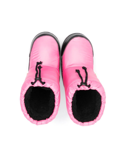 Shop Moschino Teddy Bear Snow Boots In Pink
