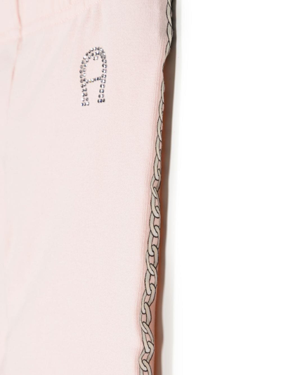 Shop Aigner Rhinestone-logo Trousers In Pink