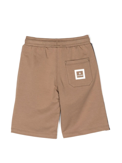 Aigner Cotton Bermuda Shorts In Brown