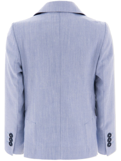 Moustache Twill Tailored Blazer In Blue