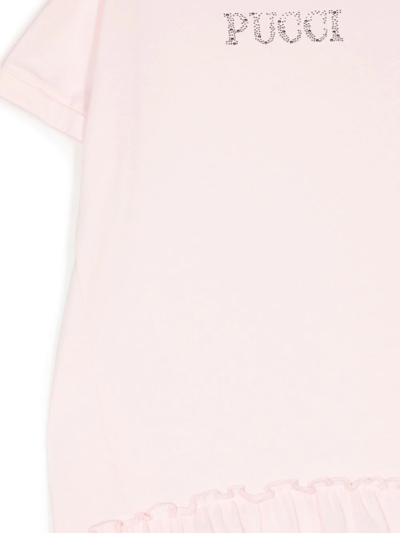 Shop Pucci Junior Gem-logo T-shirt Dress In Pink