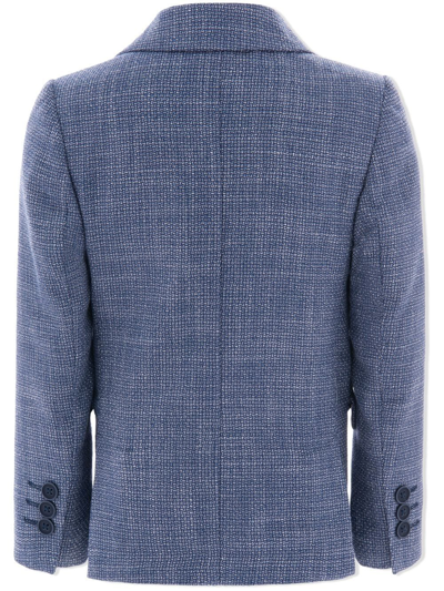 Moustache Tweed Tailored Blazer In Blue