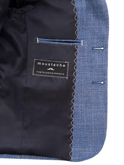 Moustache Tweed Tailored Blazer In Blue