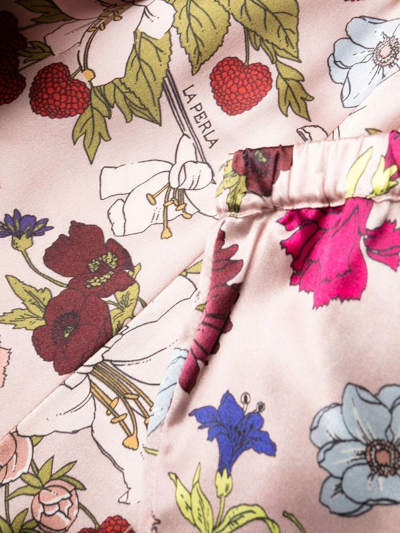 Shop La Perla Floral-print Pajama Shorts In Pink