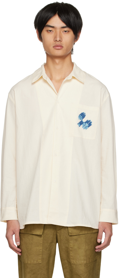 Shop Adish Off-white Wared Shirt In Off White