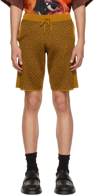 Ahluwalia Men's Diamond Jacquard Sweat Shorts In Multicobrow