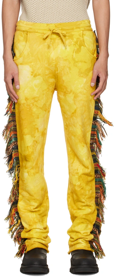 Shop Alchemist Yellow Known U Riders Lounge Pants In Yellow Tie Dye