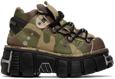 Vetements Khaki New Rock Edition Platform Sneakers In Camo / Black |  ModeSens