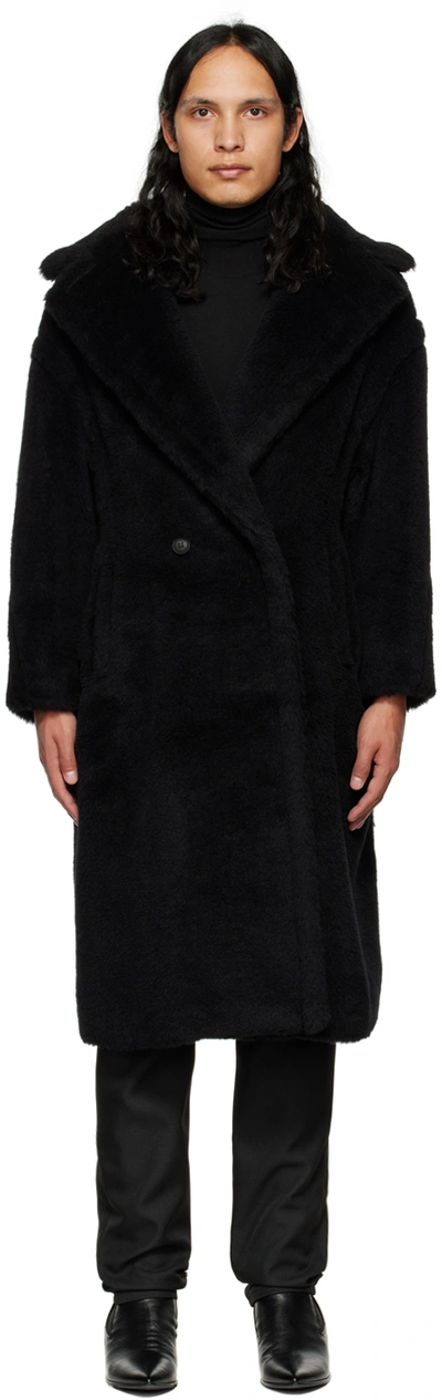 Shop Max Mara Black Teddy Bear Icon Coat In 008 Black