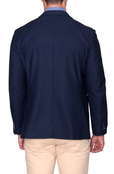 Tailorbyrd Textured Classic Two Button Notch Lapel Sport Coat In Navy