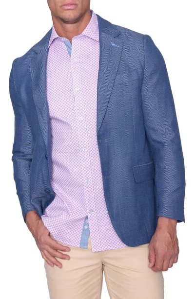 Shop Tailorbyrd Fashion Herringbone Sportcoat In Blue