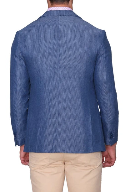 Shop Tailorbyrd Fashion Herringbone Sportcoat In Blue