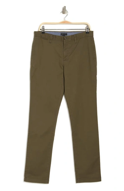 Shop 14th & Union The Wallin Stretch Twill Trim Fit Chino Pants In Olive Night