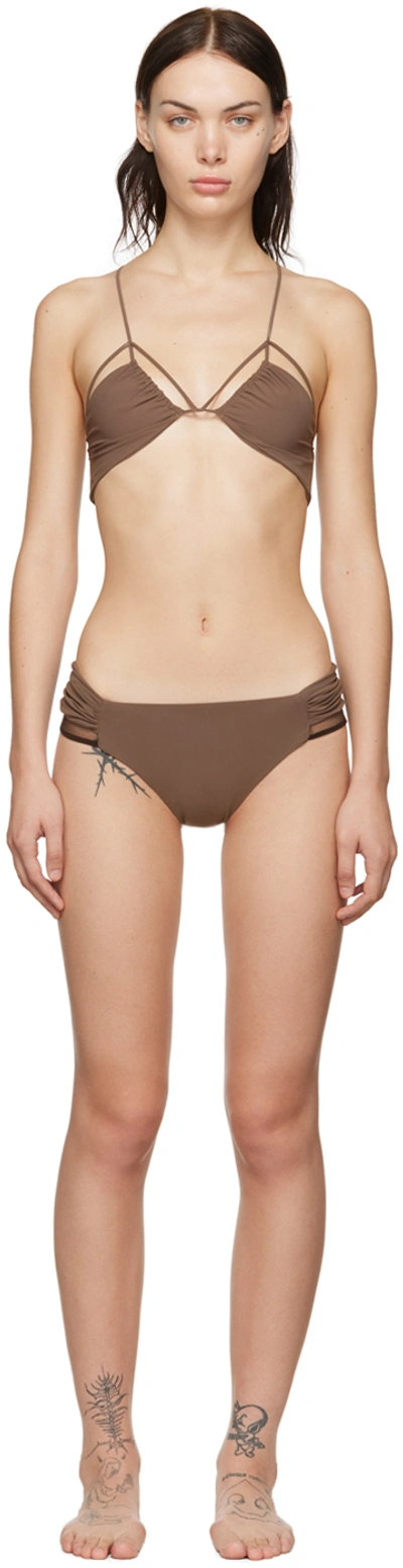 Nensi Dojaka Ssense Exclusive Taupe Bikini In 492 Desert Palm