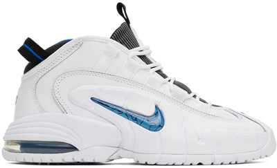Shop Nike White Air Max Penny Sneakers In White/varsity Royal-