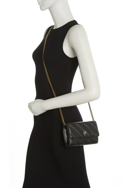 Kurt Geiger Soho Leather Wallet On Chain In Black