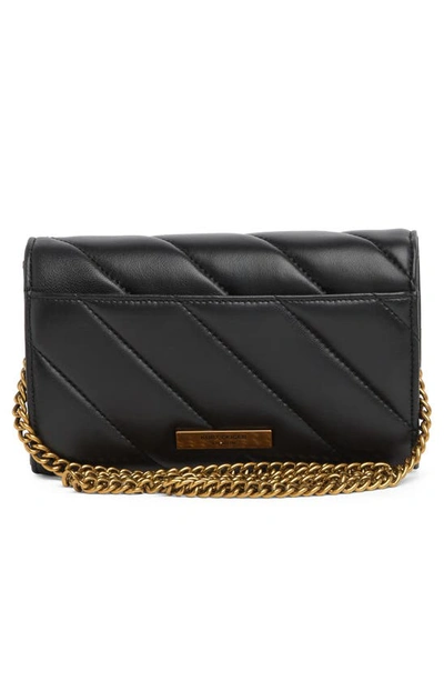 Shop Kurt Geiger Soho Leather Wallet On Chain In Black