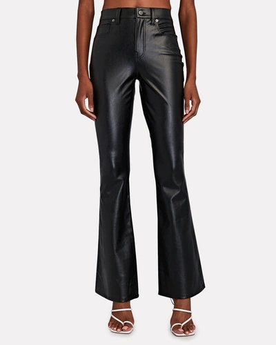 Shop Veronica Beard Beverly Faux Leather Flared Pants In Black