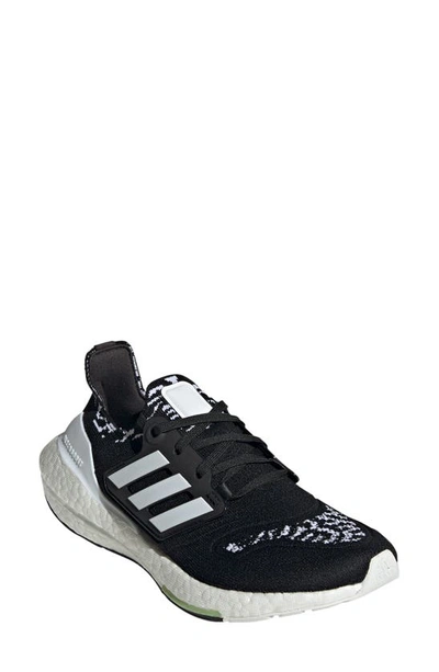 Shop Adidas Originals Ultraboost 22 Running Shoe In Core Black/ White/ Almost Lime