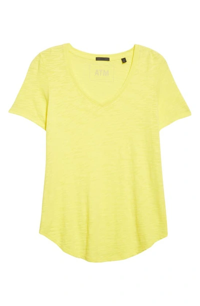 Atm Anthony Thomas Melillo Slub V-neck Tee In Lemonade