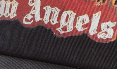 Shop Palm Angels Burning Logo Baseball Cap In Black Red