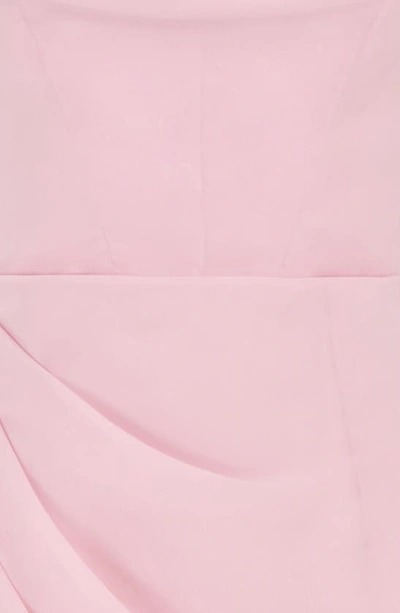 House Of Cb Adrienne Satin Strapless Gown In Pink Quartz