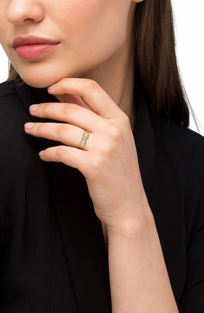 Lagos 18k Gold Superfine Caviar Beading And Diamond Ring In Gold Diamond