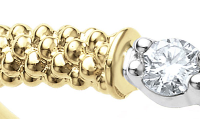 Lagos 18k White & Yellow Gold Signature Caviar Diamond Stacking Ring - Exclusive In Gold Diamond