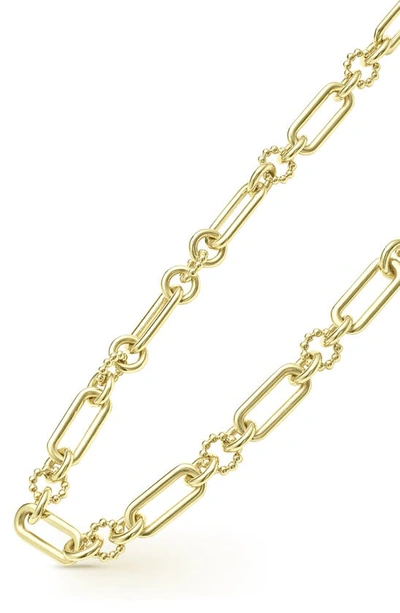 Shop Lagos Signature Caviar Fluted Link Toggle Necklace In Gold