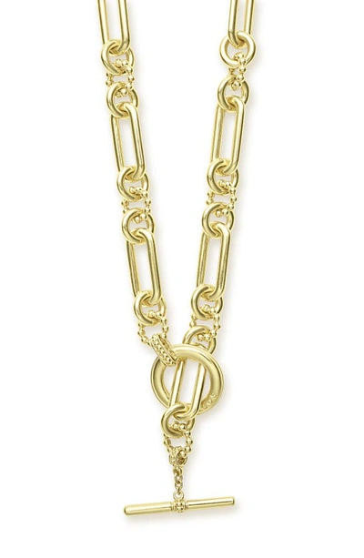 Shop Lagos Signature Caviar Fluted Link Toggle Necklace In Gold