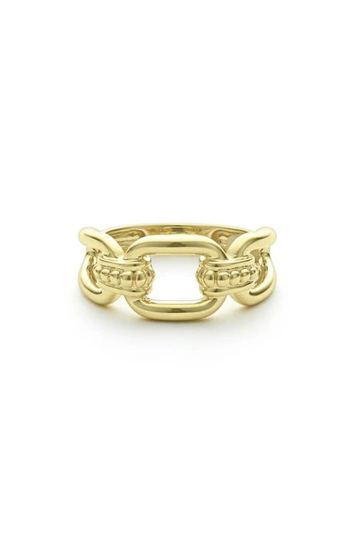 Shop Lagos Signature Caviar Oval Link Ring In Gold