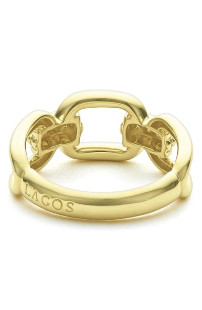 Shop Lagos Signature Caviar Oval Link Ring In Gold