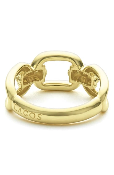 Lagos Signature Caviar Oval Link Ring In Gold