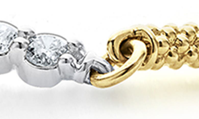 Shop Lagos Superfine Signature Caviar Diamond Link Bracelet In Gold Diamond