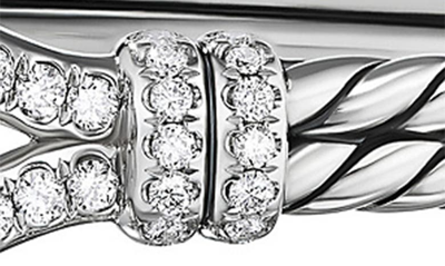 Shop David Yurman Thoroughbred Loop Bracelet With Pavé Diamonds, 4.5mm In Sterling Silver