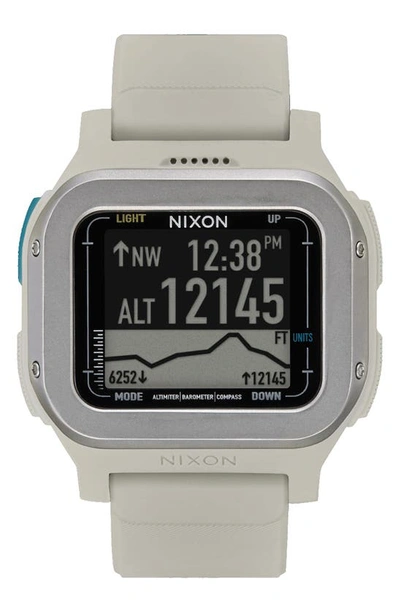 Nixon Regulus Expedition Silicone Strap Digital Chronograph Watch, 47.5mm In Gray