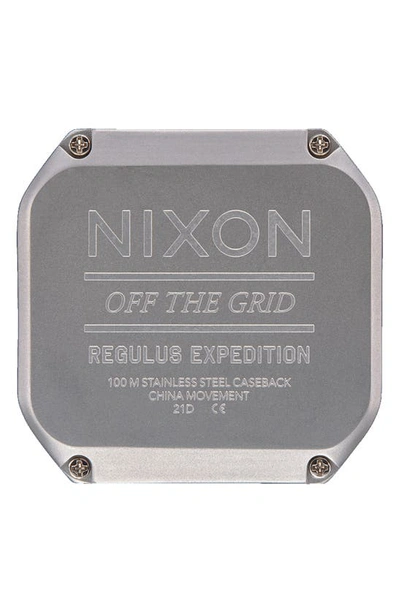 Nixon Regulus Expedition Silicone Strap Digital Chronograph Watch, 47.5mm In Gray